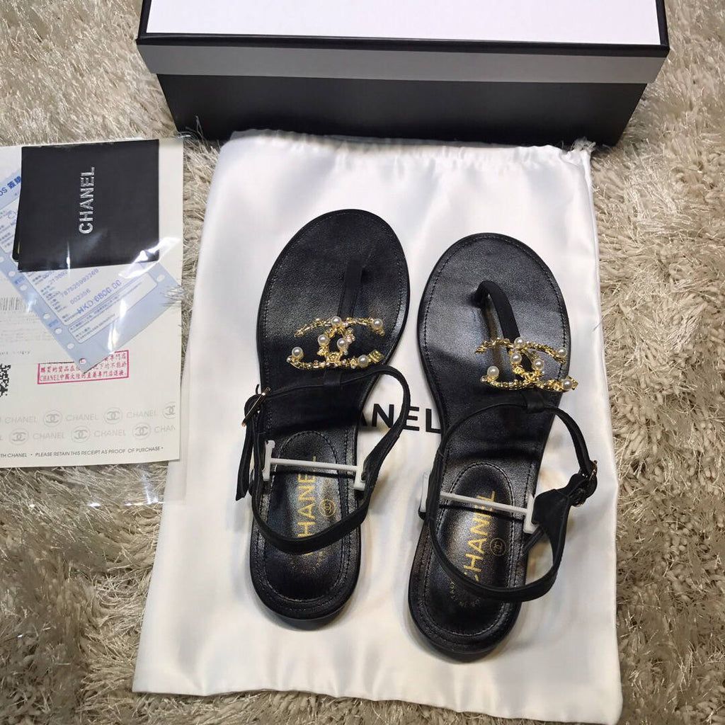 Chanel Women's Sandals Chanel Slippers Lambskin C90155