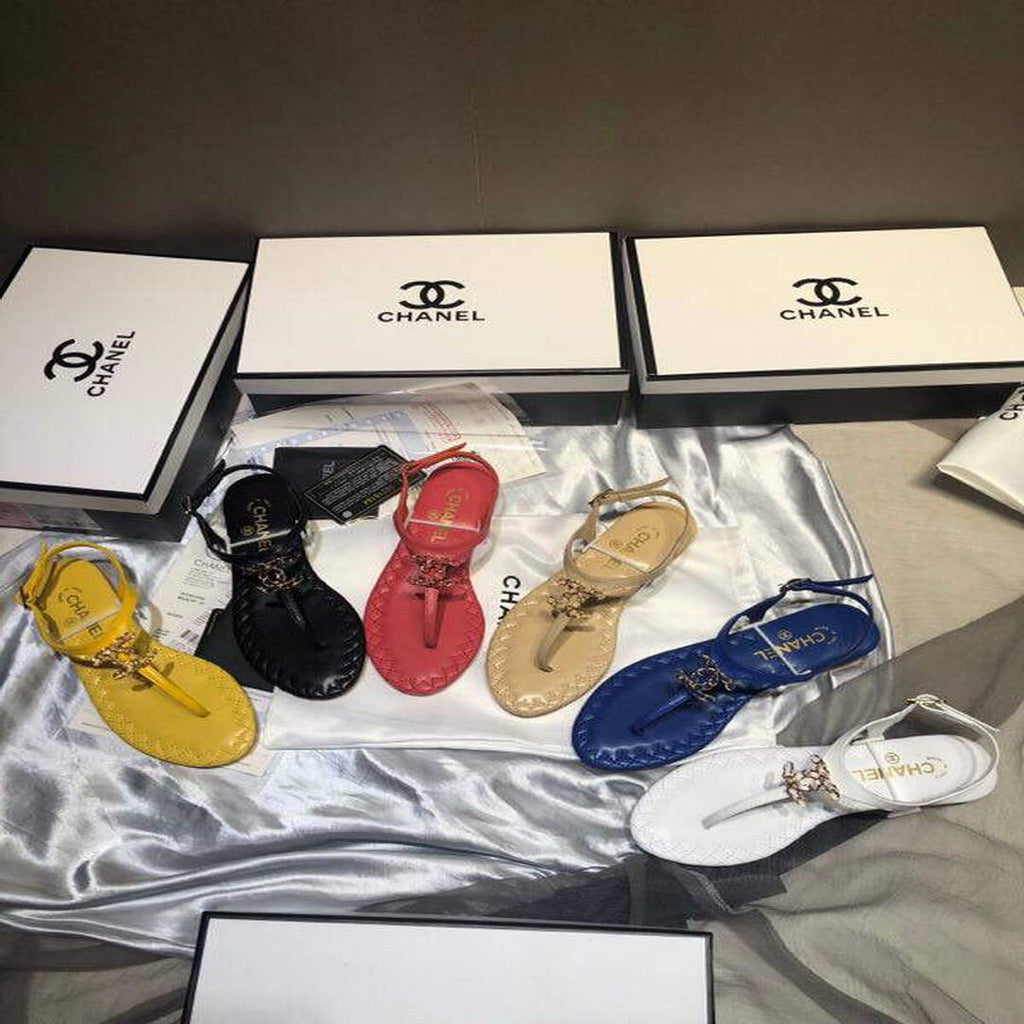 Chanel Women's Sandals Chanel Slippers Lambskin C90156