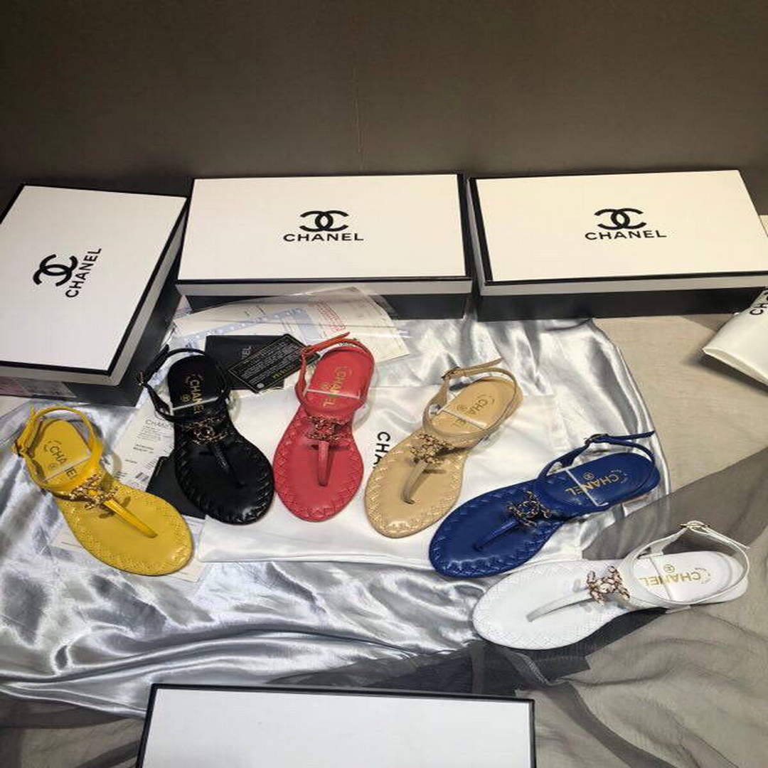 Chanel Women's Sandals Chanel Slippers Lambskin C90156