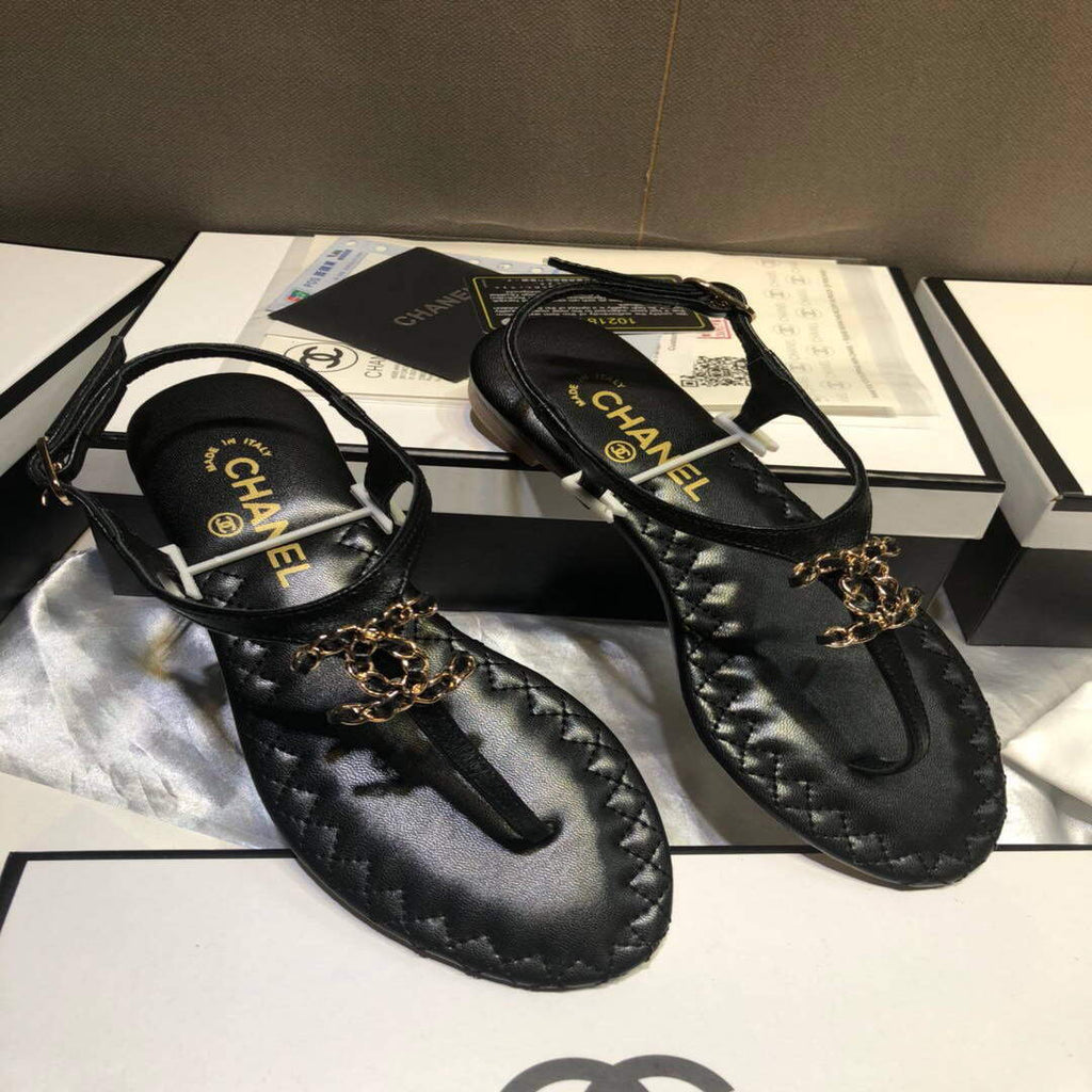 Chanel Women's Sandals Chanel Slippers Lambskin C90156