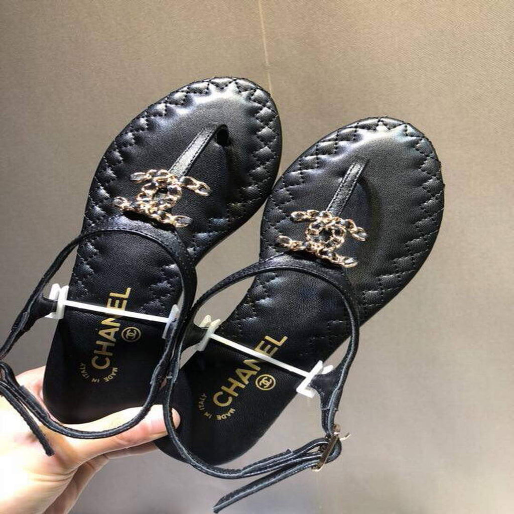 Chanel Women's Sandals Chanel Slippers Lambskin C90156