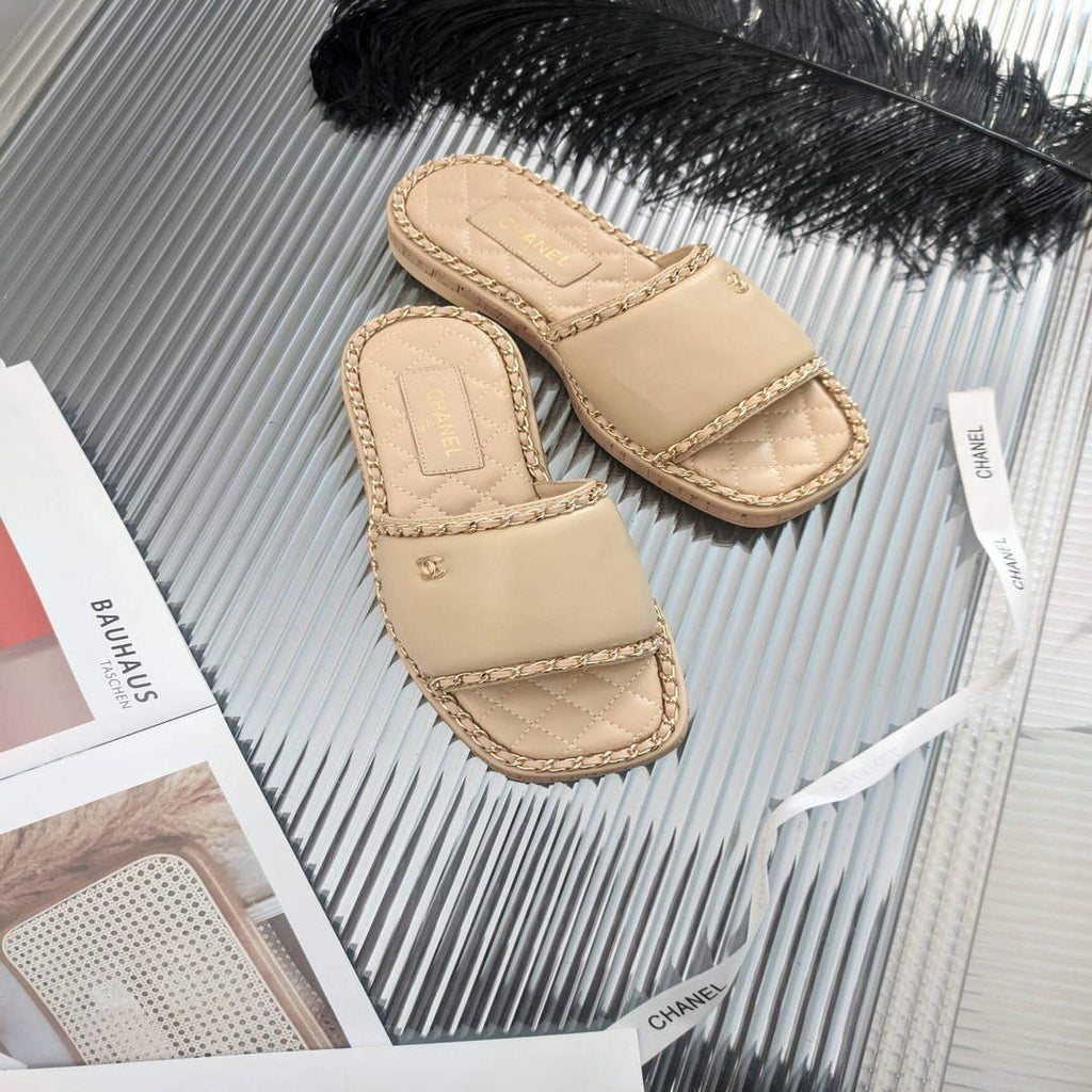 Chanel Women's Sandals Chanel Slippers Lambskin C90134