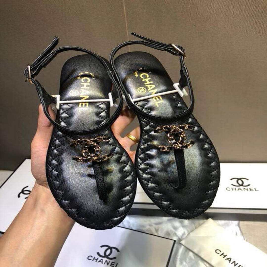 Chanel Women's Sandals Chanel Slippers Lambskin C90156