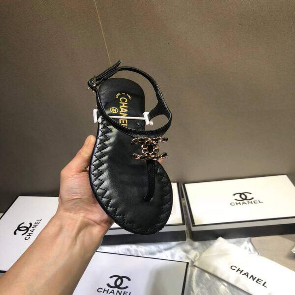 Chanel Women's Sandals Chanel Slippers Lambskin C90156