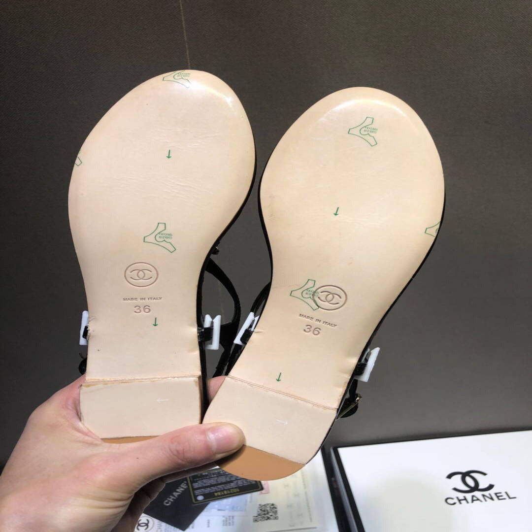 Chanel Women's Sandals Chanel Slippers Lambskin C90156