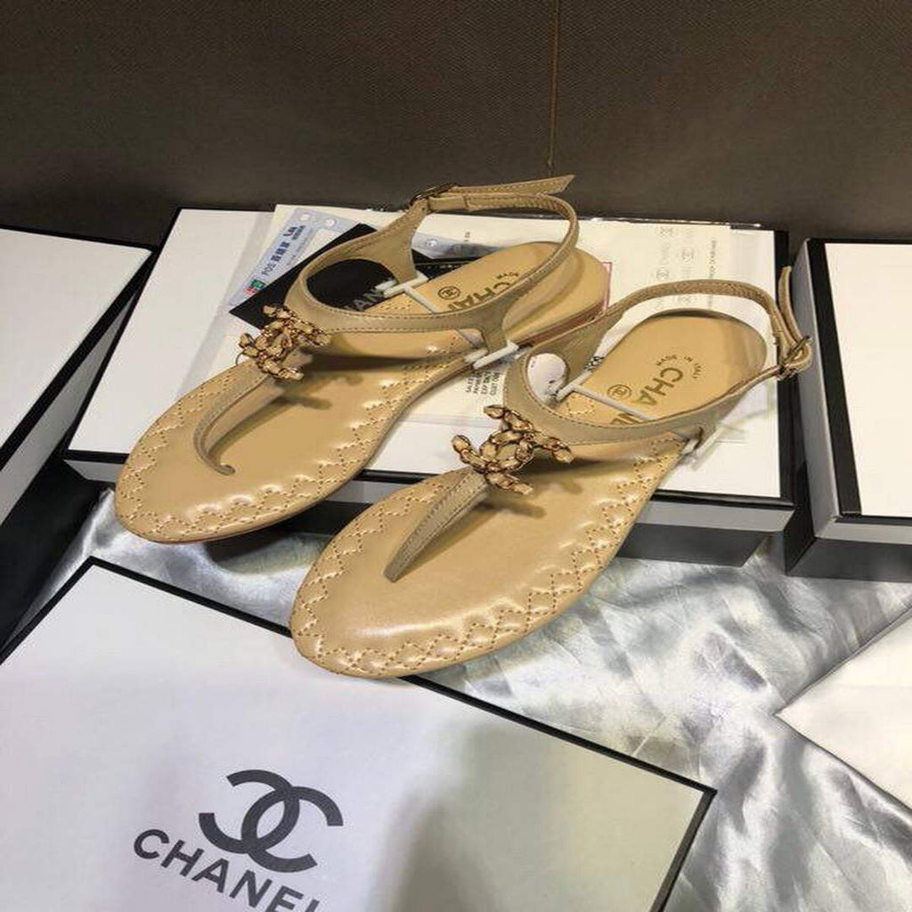 Chanel Women's Sandals Chanel Slippers Lambskin C90157