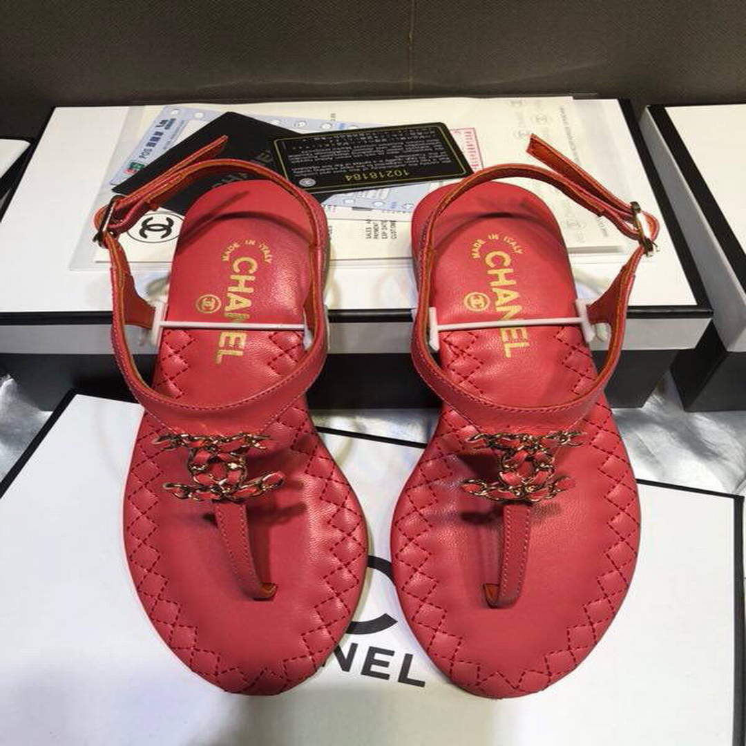 Chanel Women's Sandals Chanel Slippers Lambskin C90158