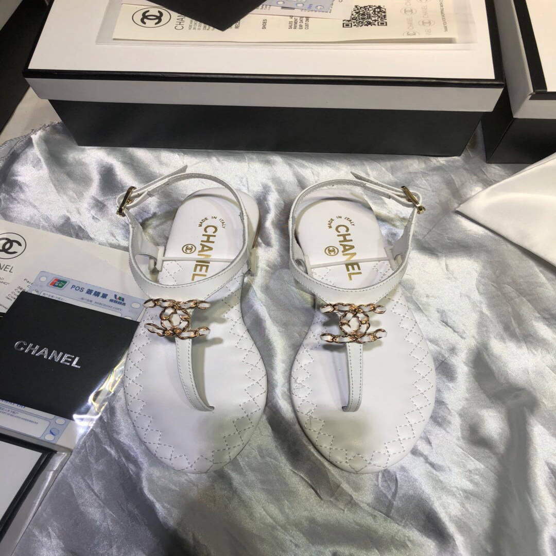 Chanel Women's Sandals Chanel Slippers Lambskin C90159