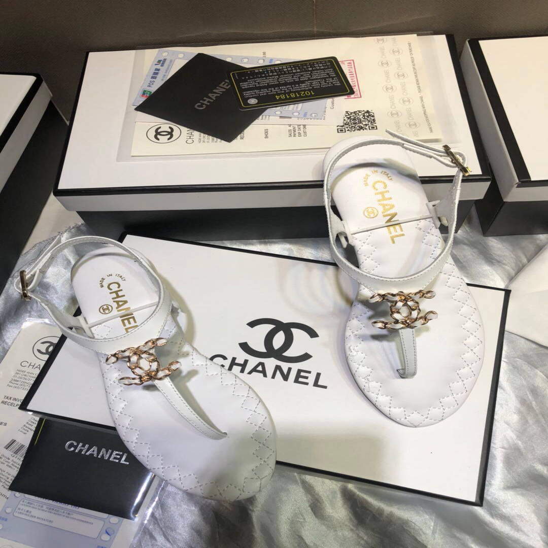 Chanel Women's Sandals Chanel Slippers Lambskin C90159
