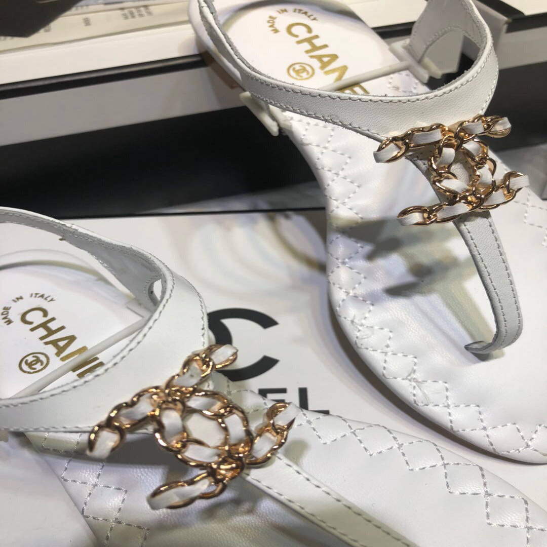 Chanel Women's Sandals Chanel Slippers Lambskin C90159