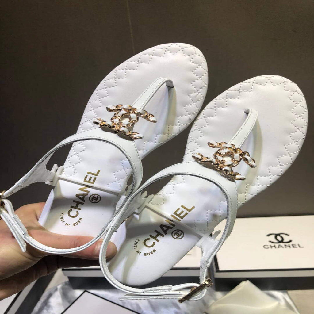 Chanel Women's Sandals Chanel Slippers Lambskin C90159