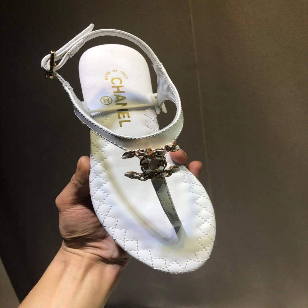 Chanel Women's Sandals Chanel Slippers Lambskin C90159