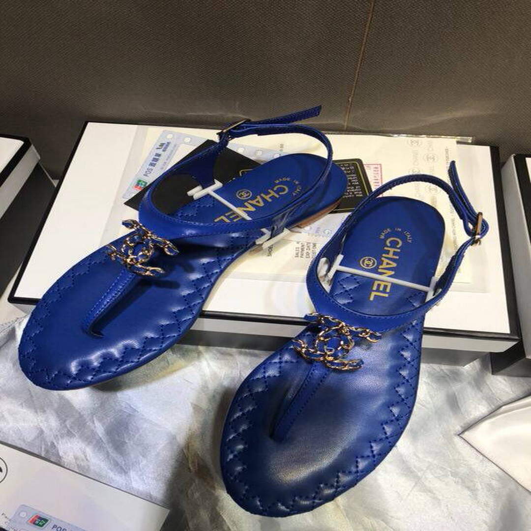Chanel Women's Sandals Chanel Slippers Lambskin C90160