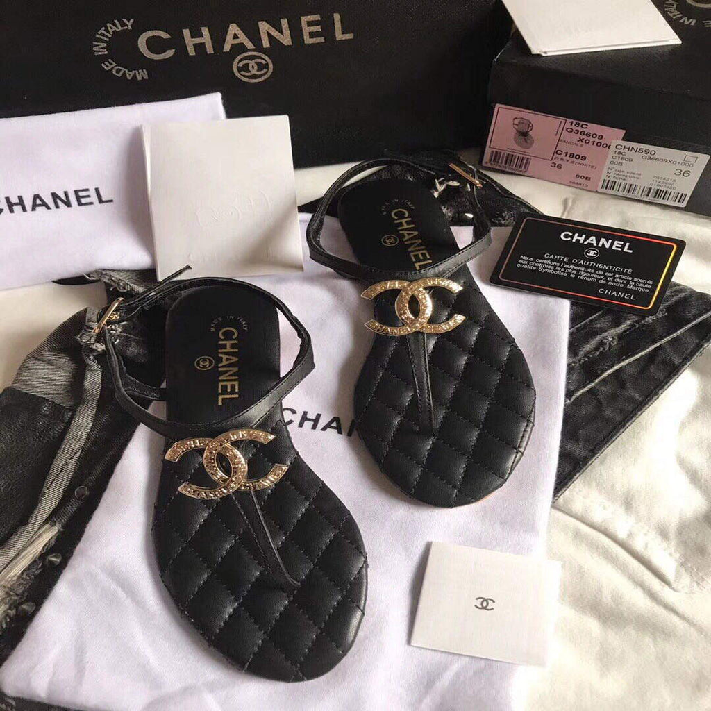 Chanel Women's Sandals Chanel Slippers Lambskin C90161