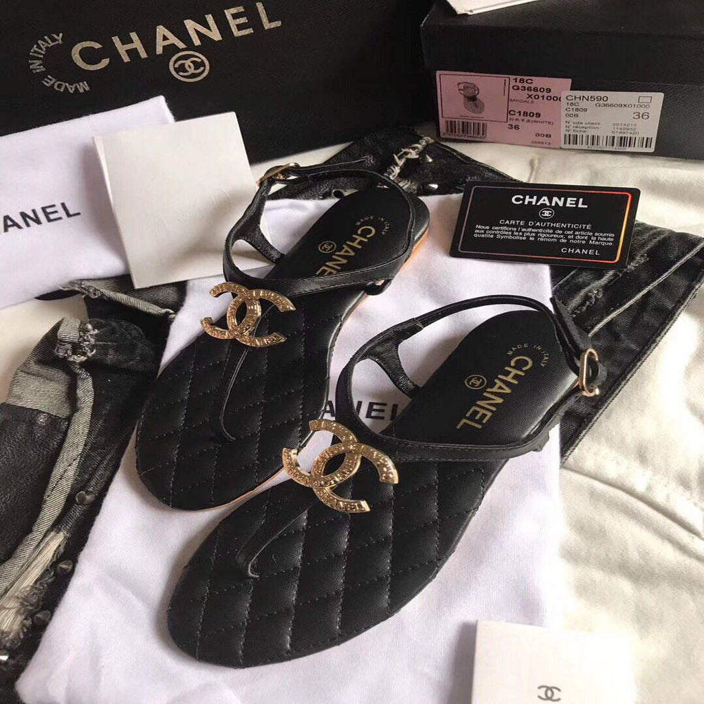 Chanel Women's Sandals Chanel Slippers Lambskin C90161