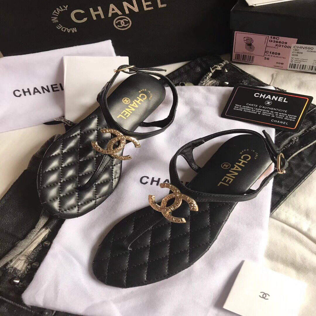Chanel Women's Sandals Chanel Slippers Lambskin C90161