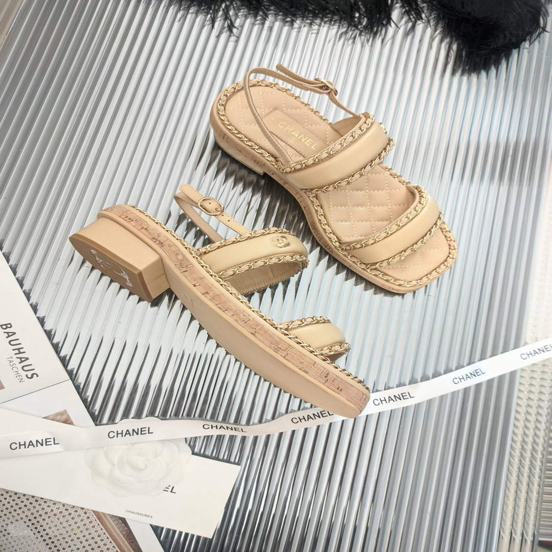 Chanel Women's Sandals Chanel Slippers Lambskin C90137