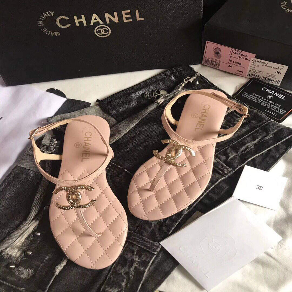 Chanel Women's Sandals Chanel Slippers Lambskin C90162