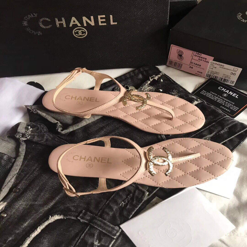 Chanel Women's Sandals Chanel Slippers Lambskin C90162