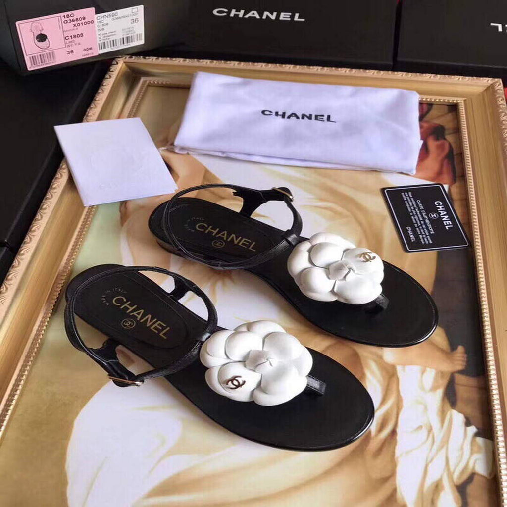 Chanel Women's Sandals Chanel Slippers Lambskin C90163