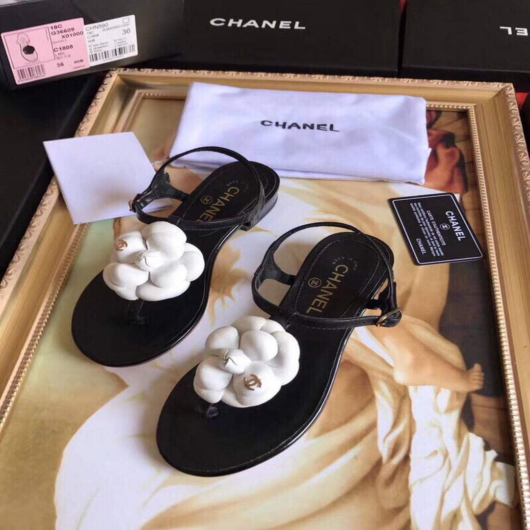 Chanel Women's Sandals Chanel Slippers Lambskin C90163