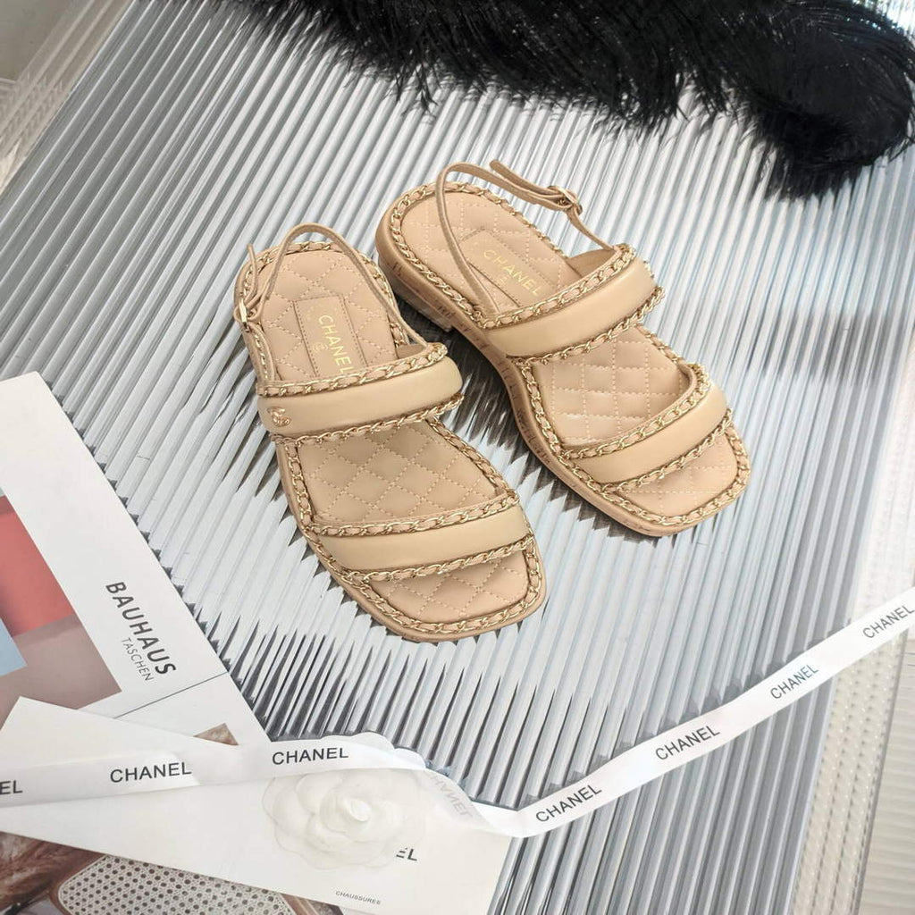 Chanel Women's Sandals Chanel Slippers Lambskin C90137