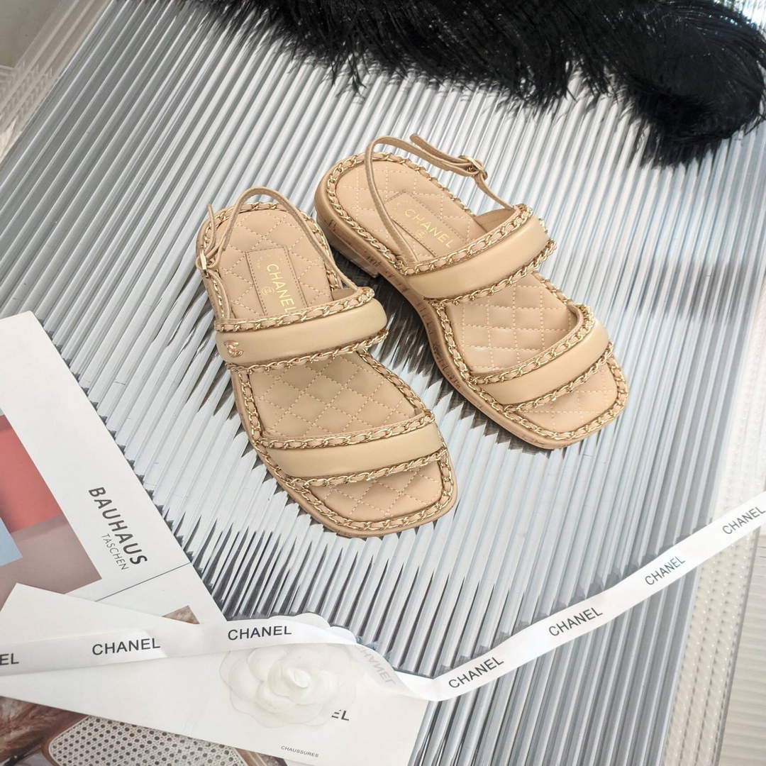 Chanel Women's Sandals Chanel Slippers Lambskin C90137