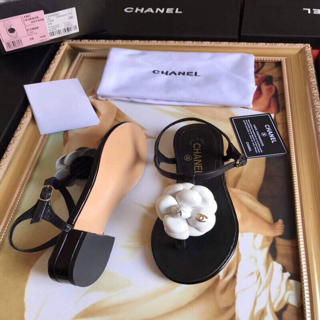 Chanel Women's Sandals Chanel Slippers Lambskin C90163