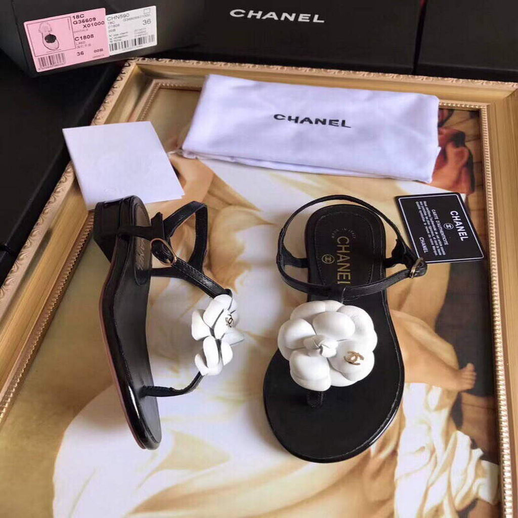 Chanel Women's Sandals Chanel Slippers Lambskin C90163