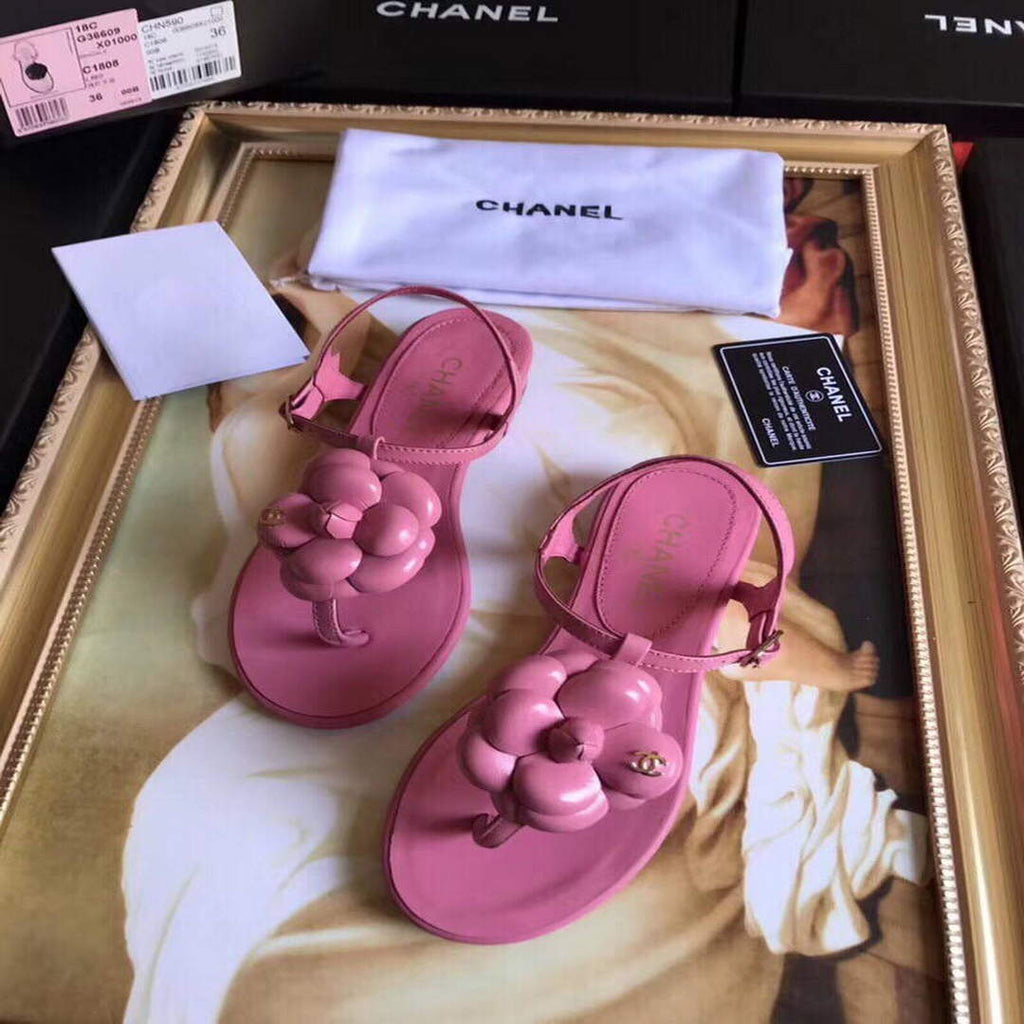 Chanel Women's Sandals Chanel Slippers Lambskin C90164