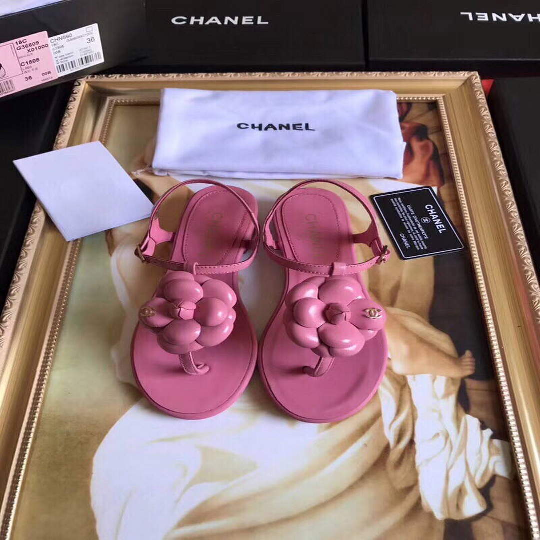 Chanel Women's Sandals Chanel Slippers Lambskin C90164 - 35 - View 4