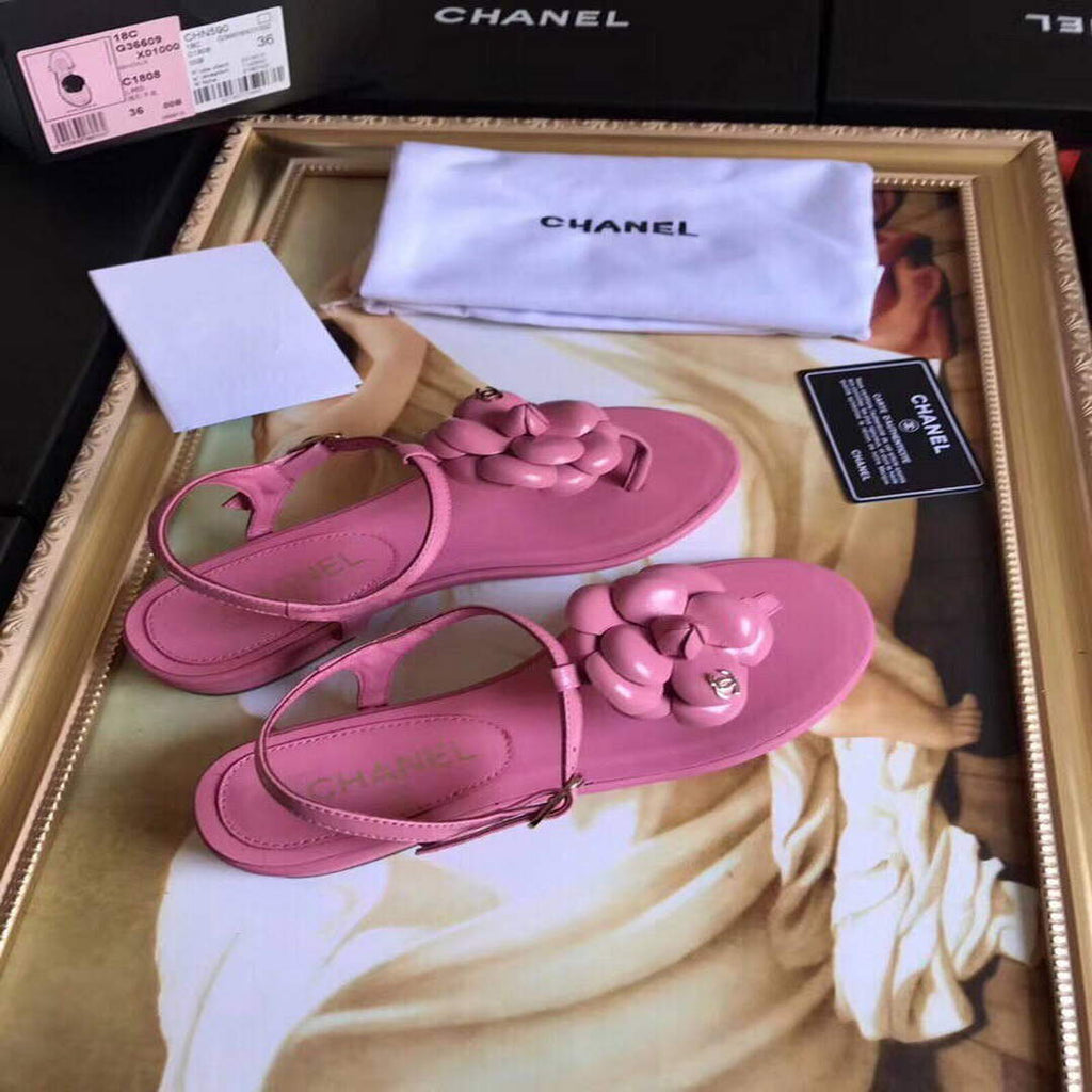 Chanel Women's Sandals Chanel Slippers Lambskin C90164