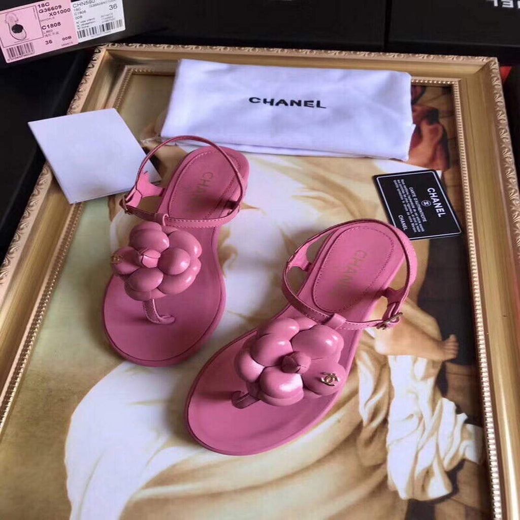 Chanel Women's Sandals Chanel Slippers Lambskin C90164