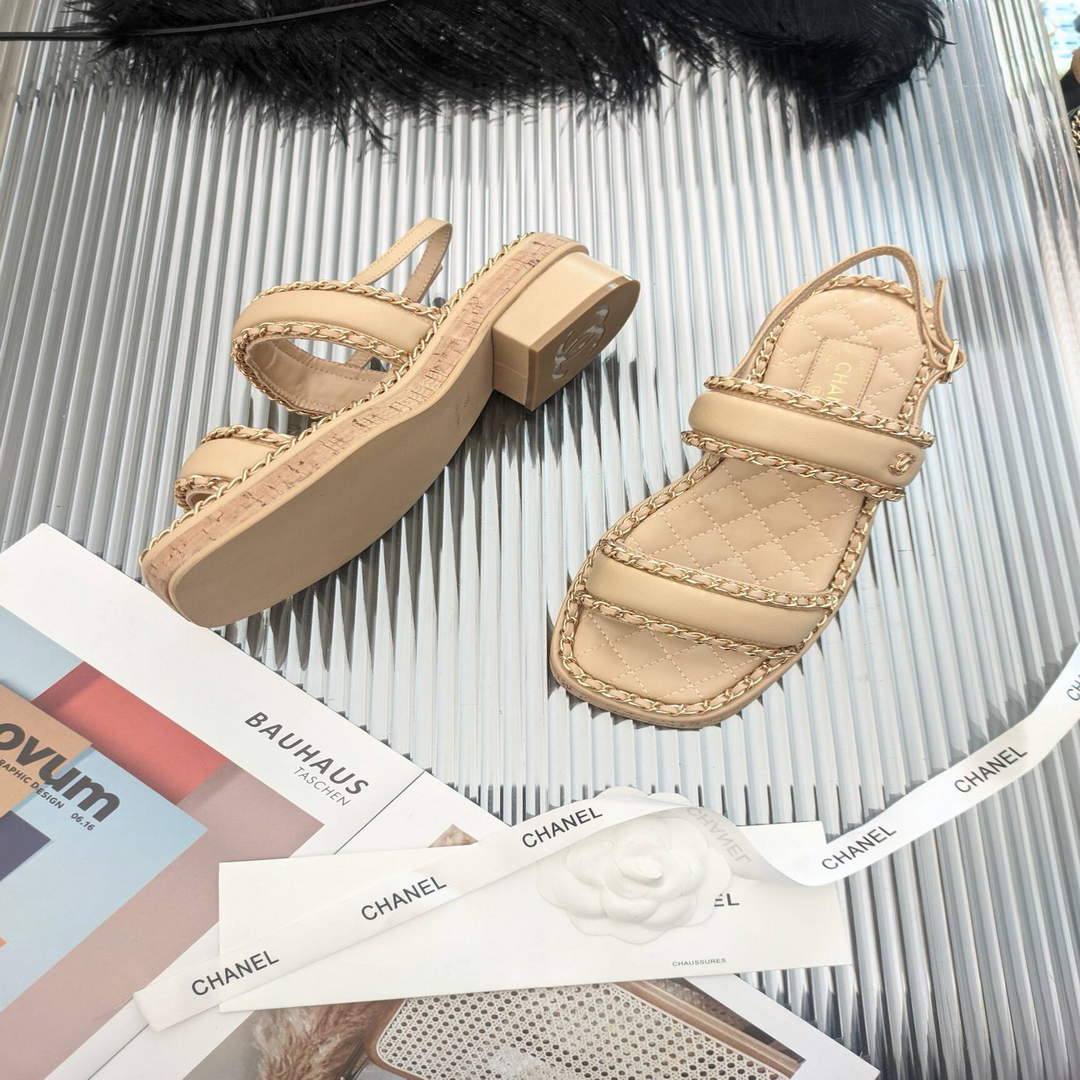 Chanel Women's Sandals Chanel Slippers Lambskin C90137