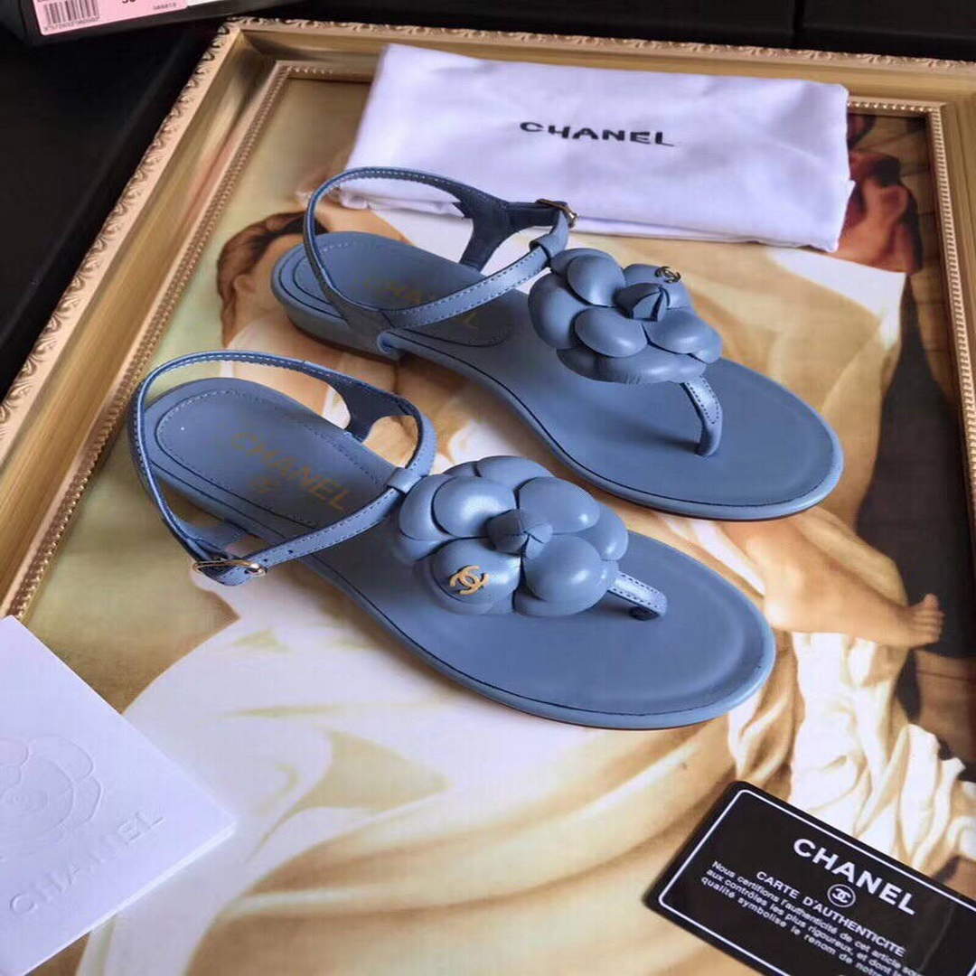 Chanel Women's Sandals Chanel Slippers Lambskin C90165