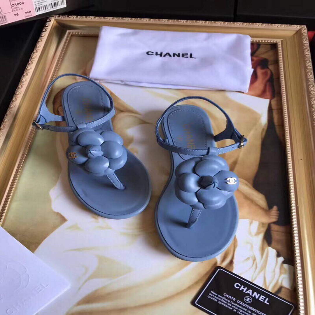 Chanel Women's Sandals Chanel Slippers Lambskin C90165