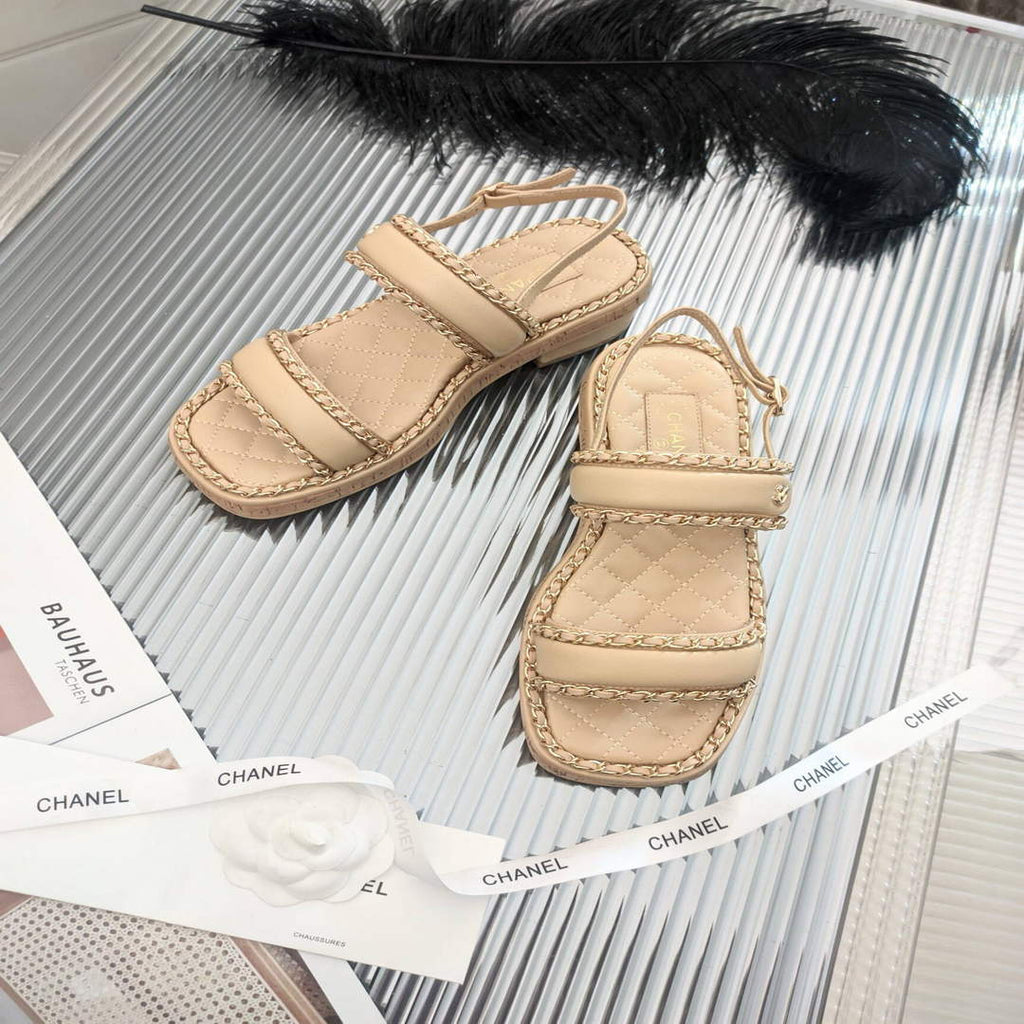 Chanel Women's Sandals Chanel Slippers Lambskin C90137