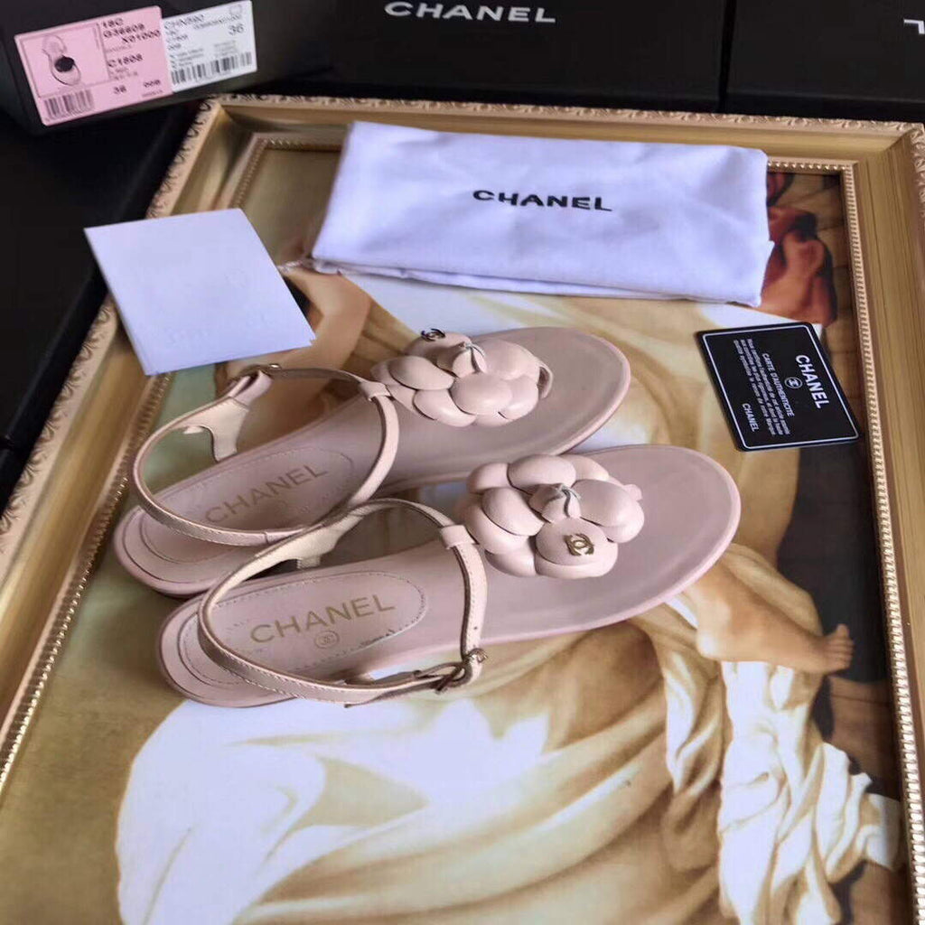 Chanel Women's Sandals Chanel Slippers Lambskin C90166