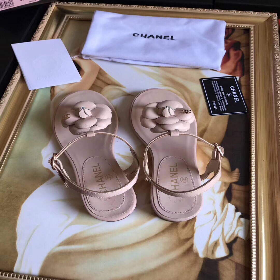Chanel Women's Sandals Chanel Slippers Lambskin C90166