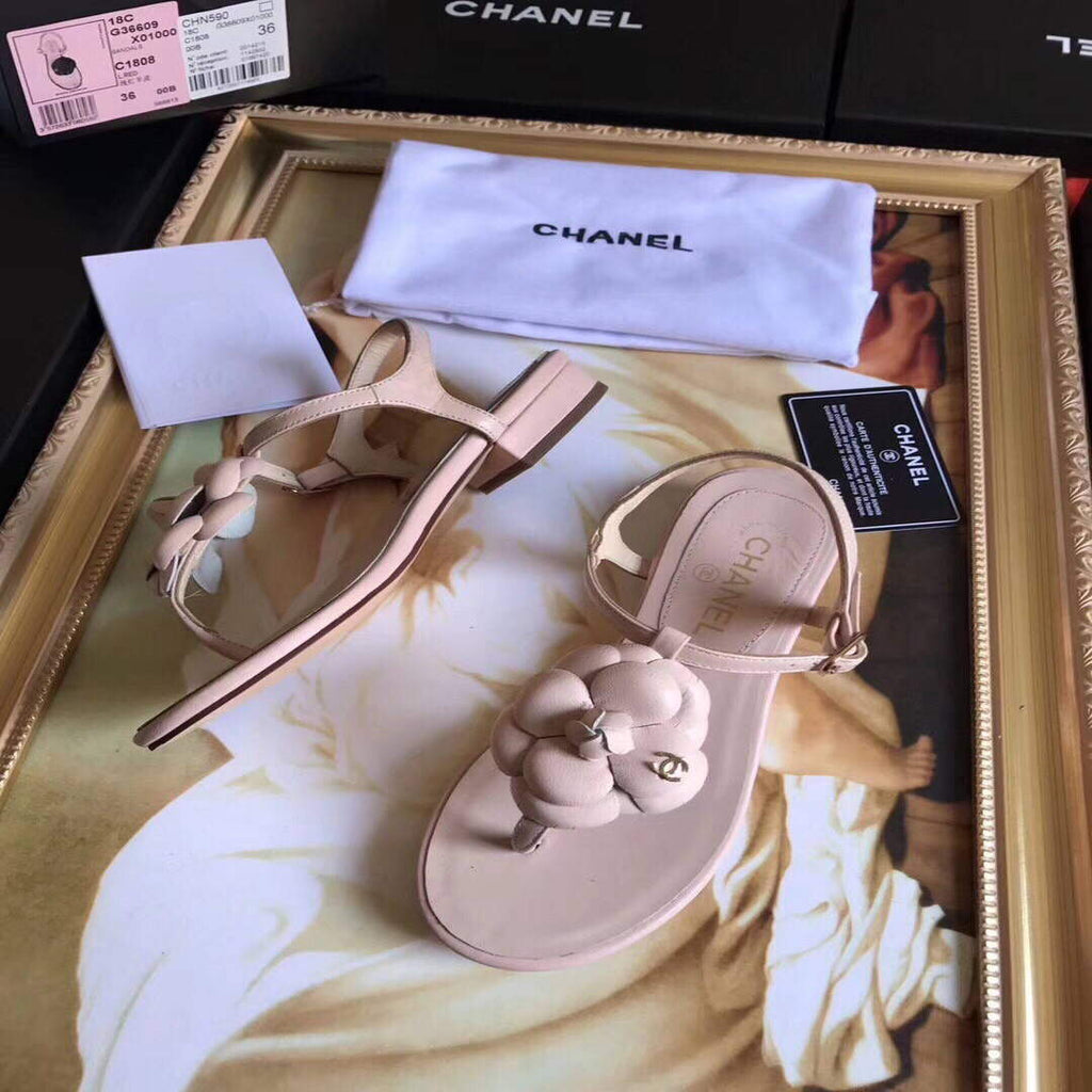 Chanel Women's Sandals Chanel Slippers Lambskin C90166
