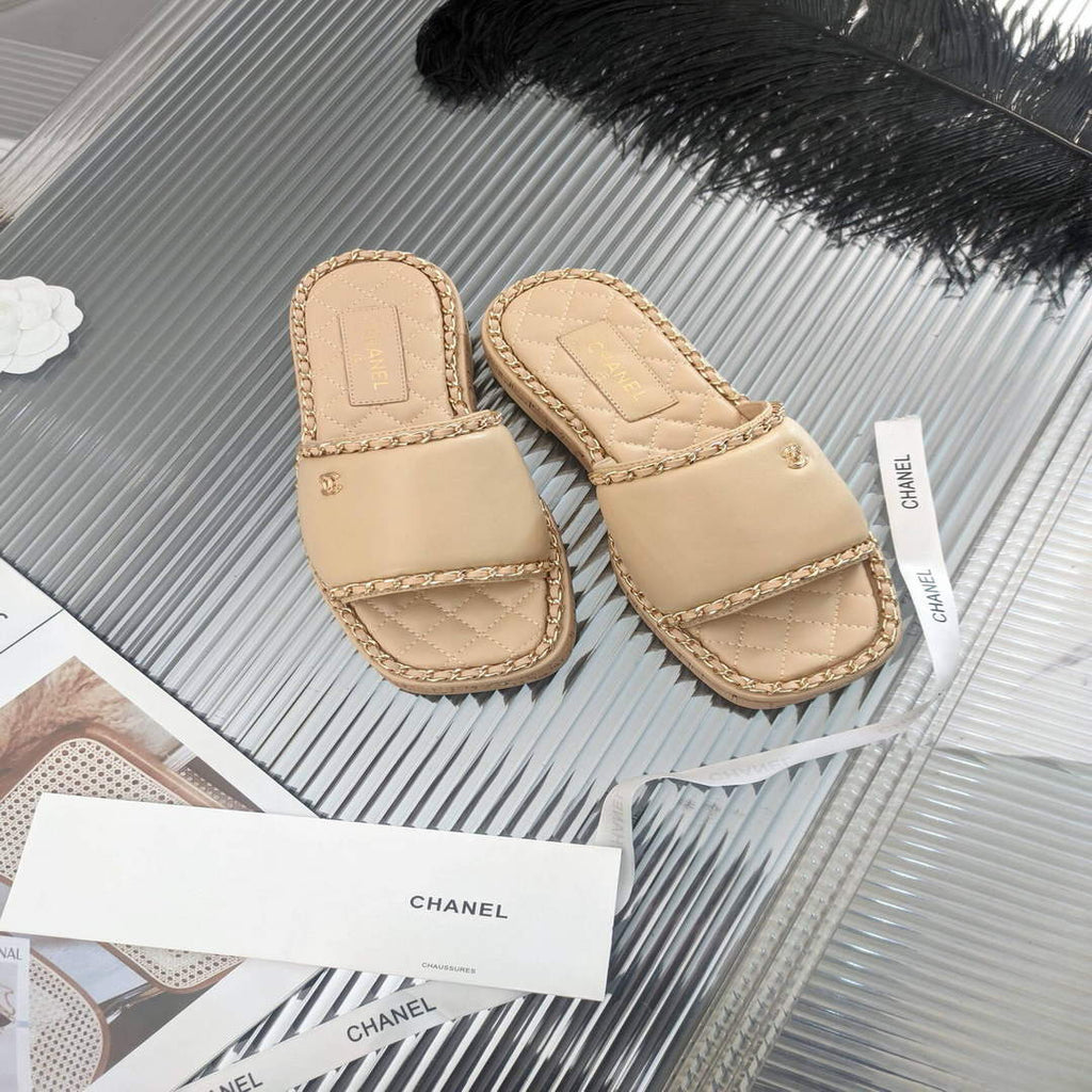 Chanel Women's Sandals Chanel Slippers Lambskin C90134