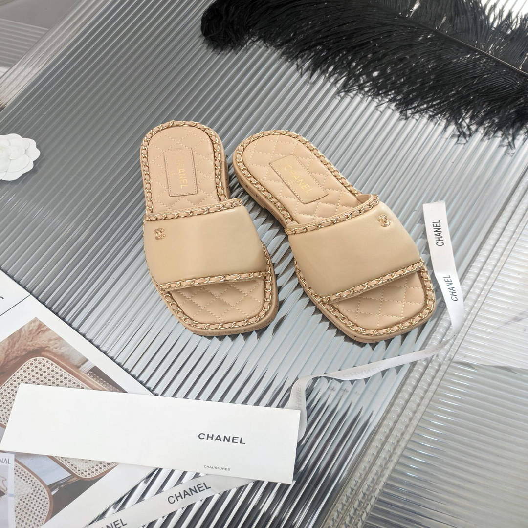 Chanel Women's Sandals Chanel Slippers Lambskin C90134