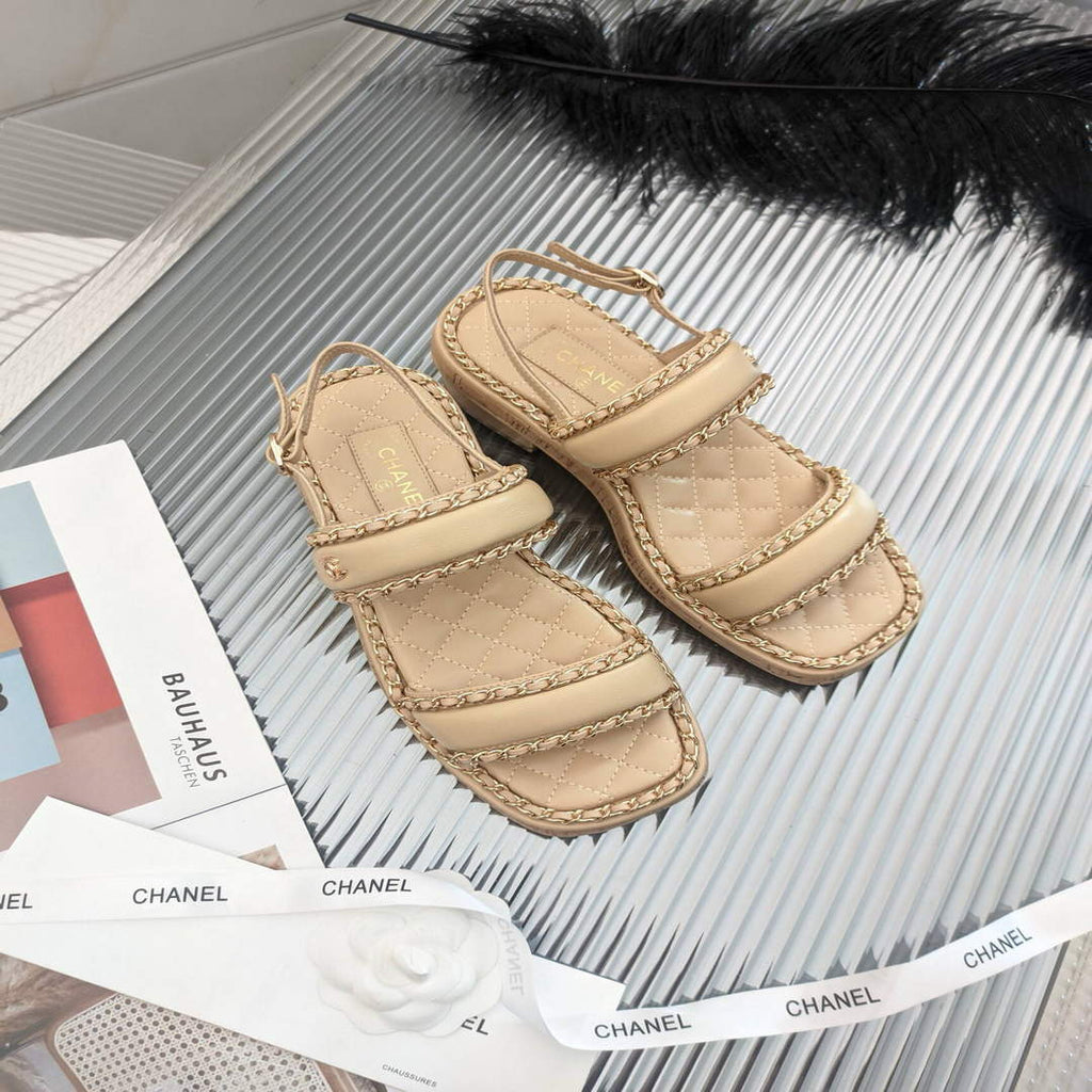 Chanel Women's Sandals Chanel Slippers Lambskin C90137