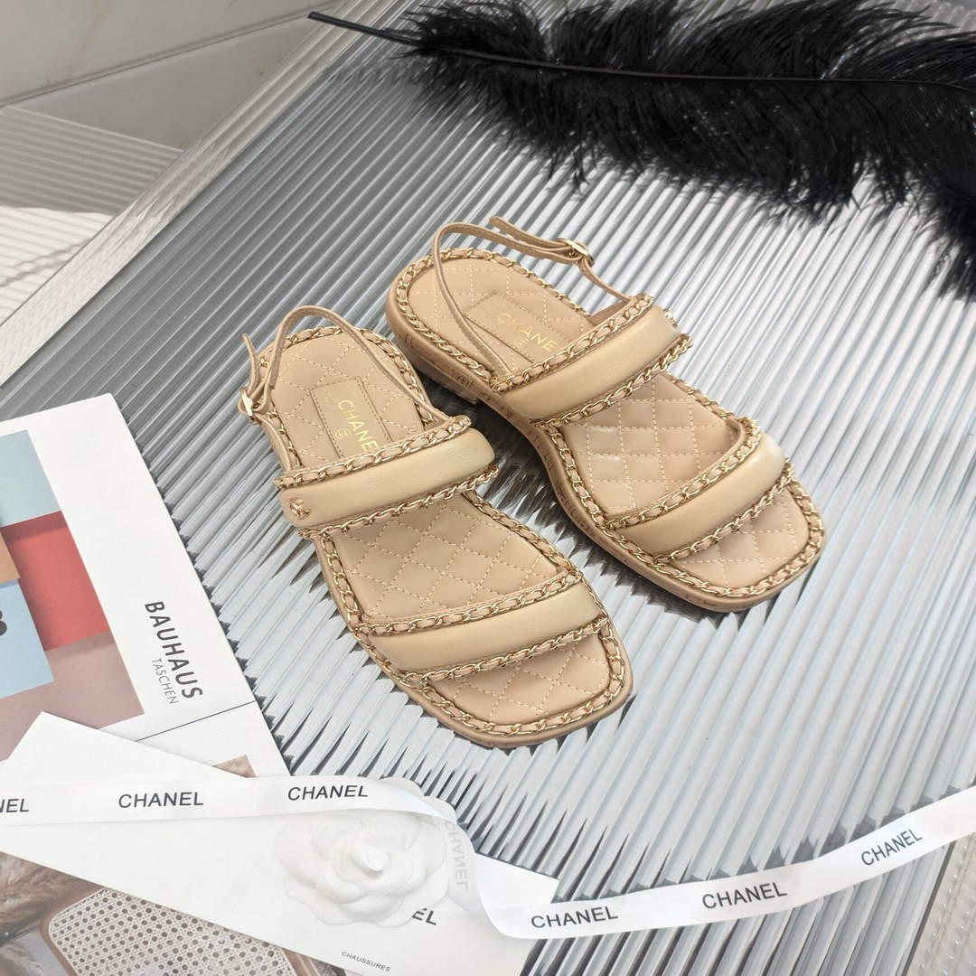 Chanel Women's Sandals Chanel Slippers Lambskin C90137