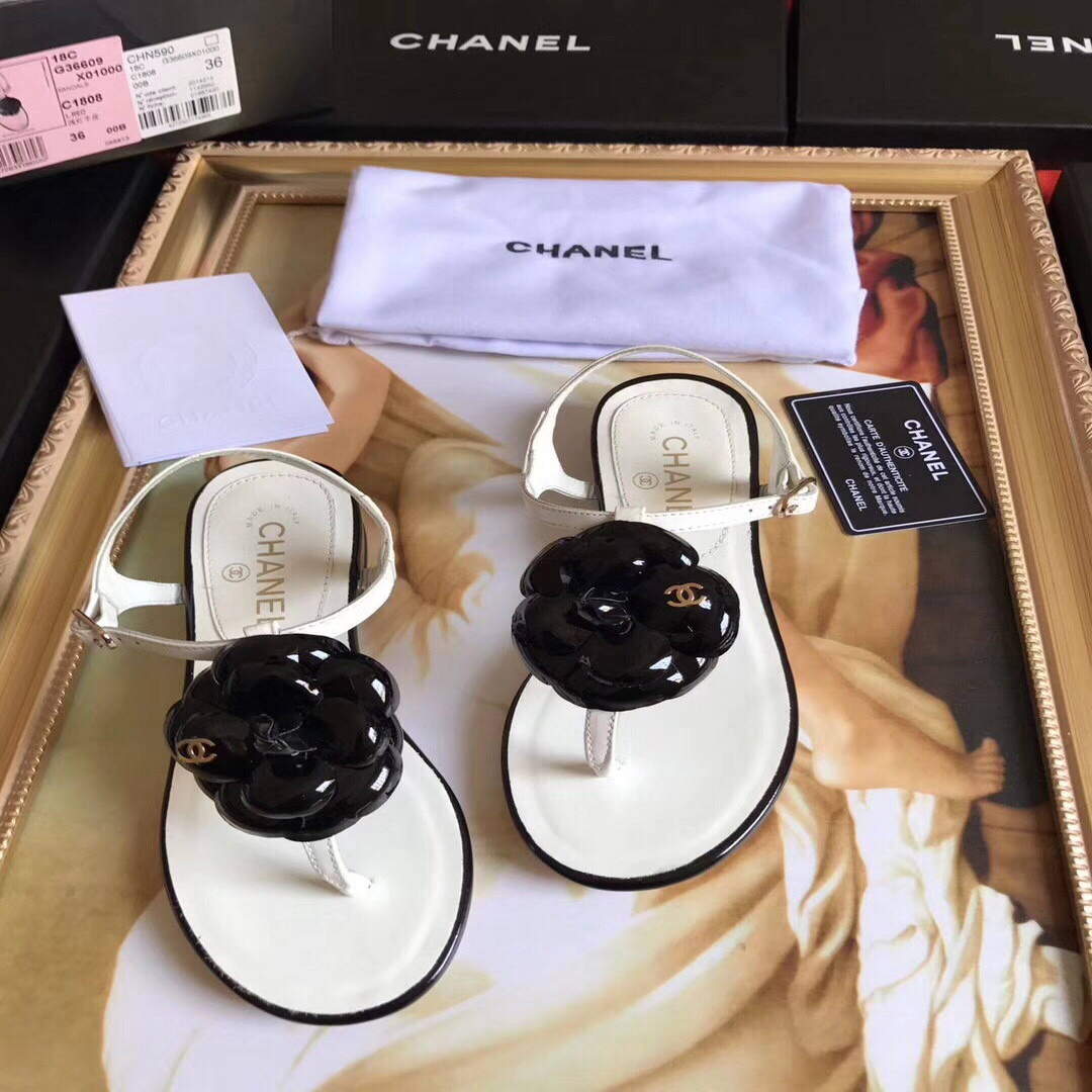 Chanel Women's Sandals Chanel Slippers Lambskin C90167