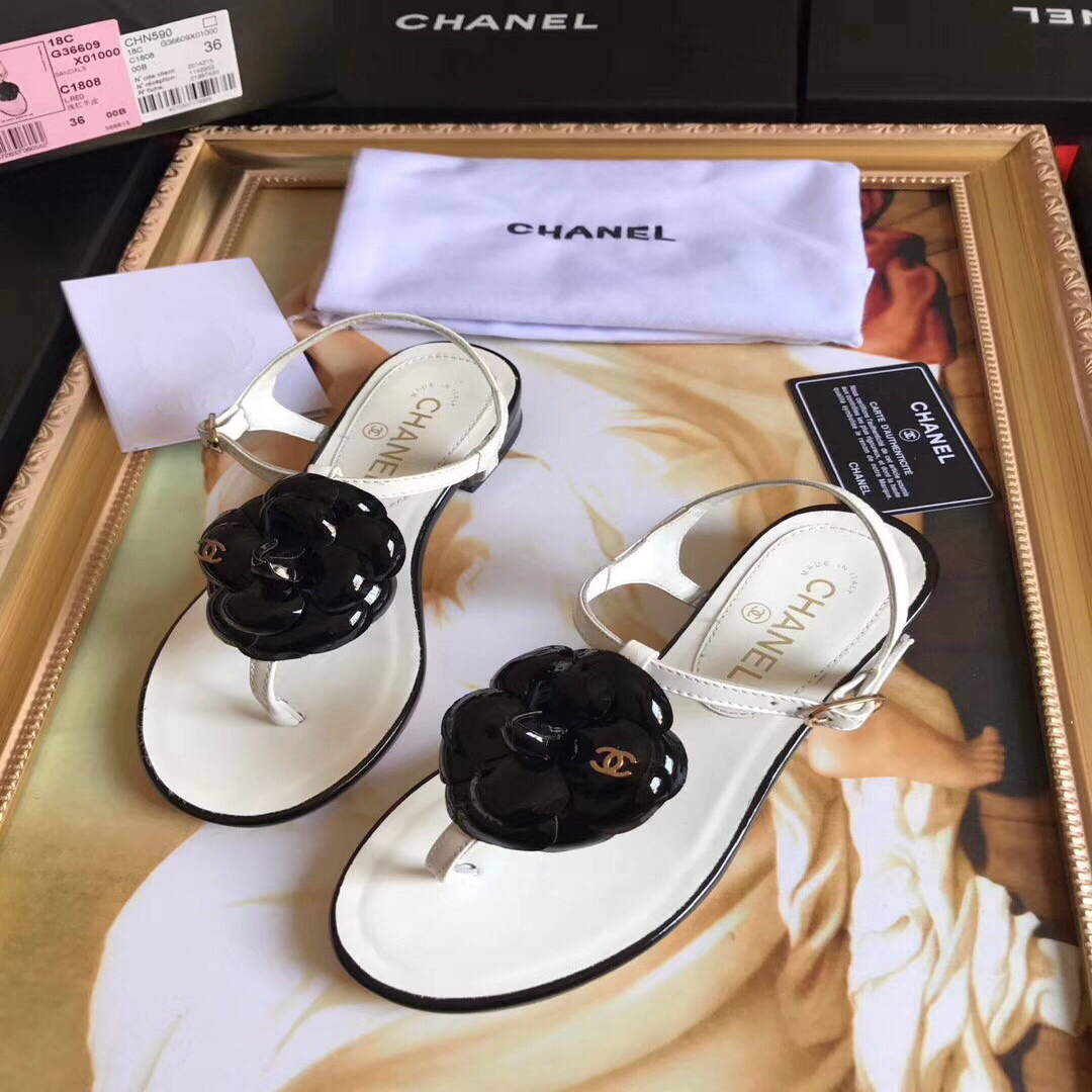 Chanel Women's Sandals Chanel Slippers Lambskin C90167