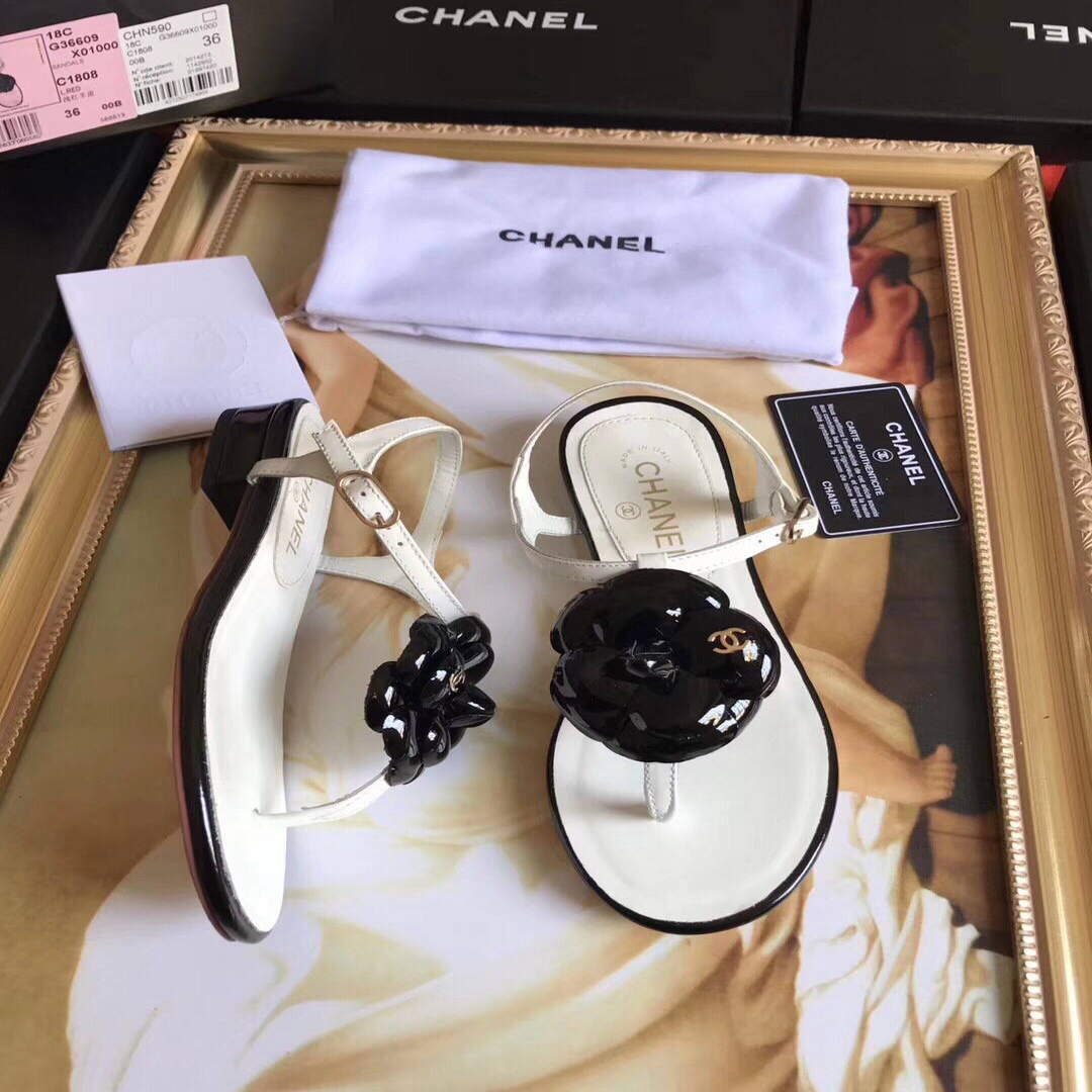 Chanel Women's Sandals Chanel Slippers Lambskin C90167