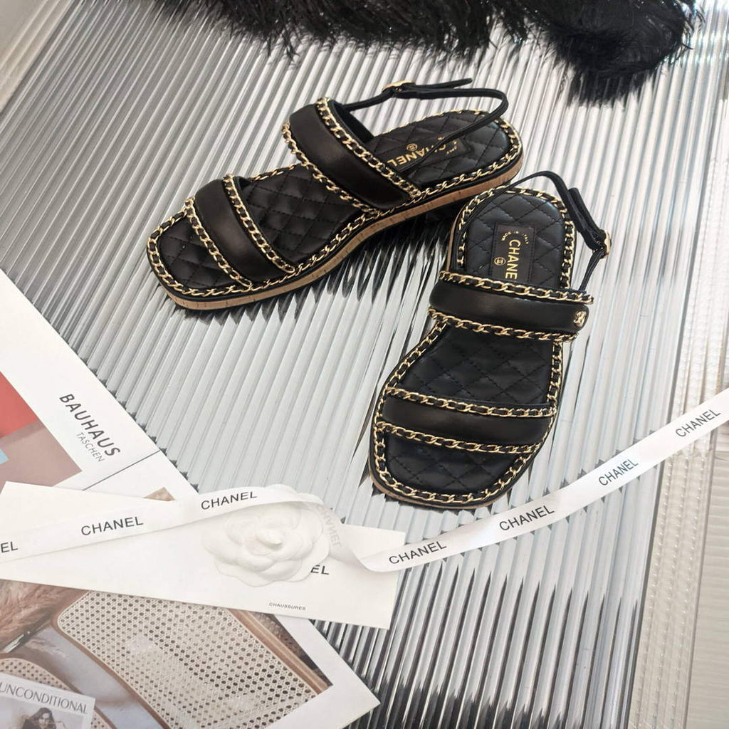 Chanel Women's Sandals Chanel Slippers Lambskin C90138