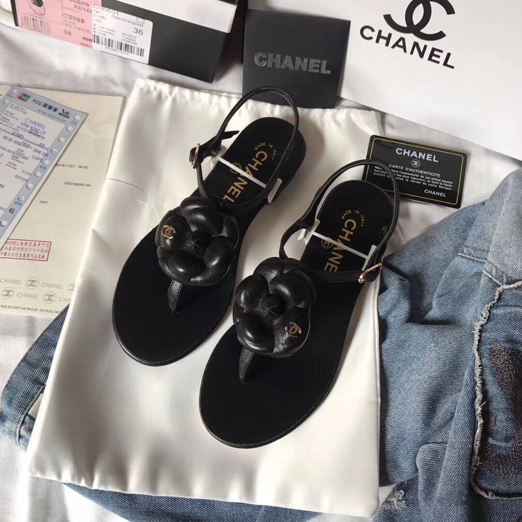 Chanel Women's Sandals Chanel Slippers Lambskin C90168