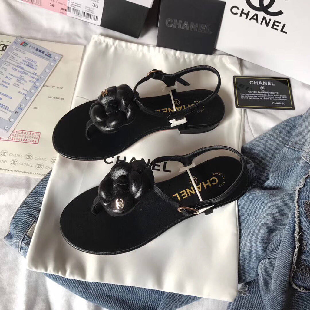 Chanel Women's Sandals Chanel Slippers Lambskin C90168